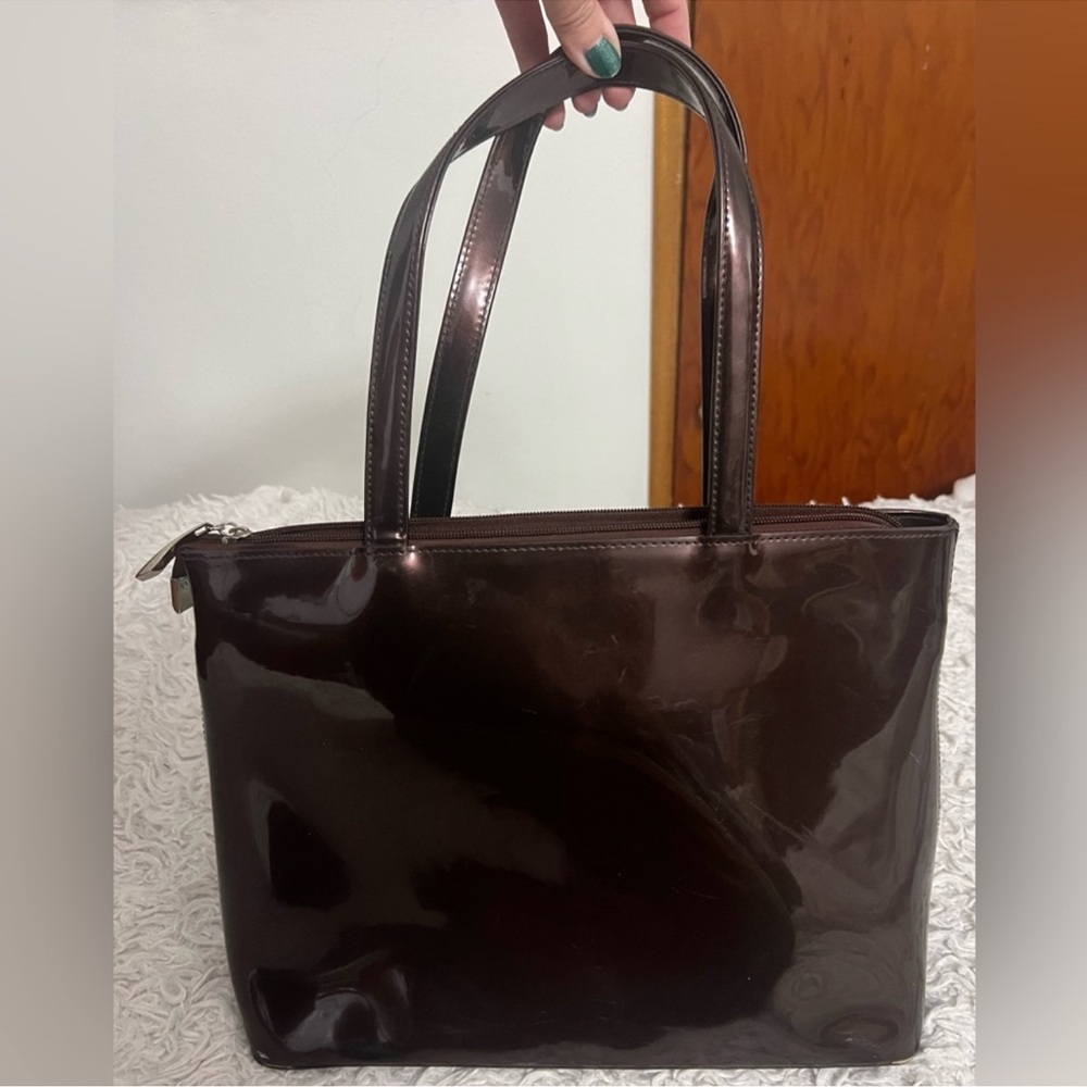 Patent Leather Brown/Bronze Beijo Bag - Picture 4 of 12